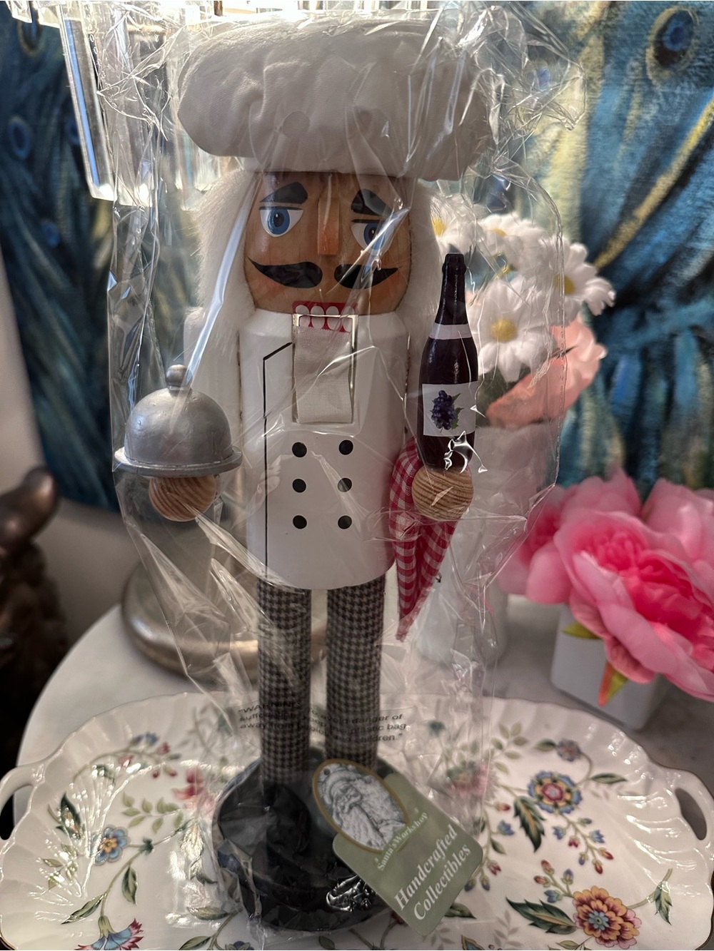 Chef Nutcracker Figurine in White and Black